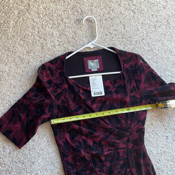 🆕MAEVE ANTHROPOLOGIE Wine Lace Elegant Velvet Dress - Picture 13 of 16
